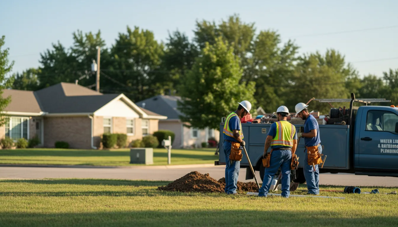 Residential water line and bathroom plumbing service in Douglassville, PA
